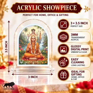 Adi Guru Shankaracharya L Shape Acrylic Showpiece 3 X 3.5 Inch For Home, Office And Car (F176486) Adi Guru Shankaracharya L Shape Acrylic Showpiece 3 X 3.5 Inch For Home, Office And Car (F176486)