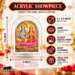 Goddess Lakshmi And Narayan L Shape Acrylic Showpiece 3 X 3.5 Inch For Home, Office And Car (F176488) Goddess Lakshmi And Narayan L Shape Acrylic Showpiece 3 X 3.5 Inch For Home, Office And Car (F176488)