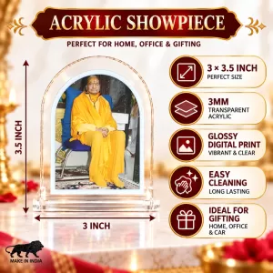 Jagadguru Kripalu Maharaj L Shape Acrylic Showpiece 3 X 3.5 Inch For Home, Office And Car (F176500) Jagadguru Kripalu Maharaj L Shape Acrylic Showpiece 3 X 3.5 Inch For Home, Office And Car (F176500)