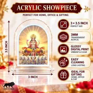 Surya Dev L Shape Acrylic Showpiece 3 X 3.5 Inch For Home, Office And Car (F176503) Surya Dev L Shape Acrylic Showpiece 3 X 3.5 Inch For Home, Office And Car (F176503)