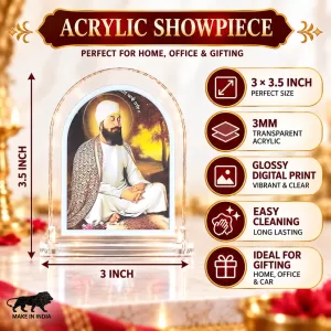 Guru Nanak Ji L Shape Acrylic Showpiece 3 X 3.5 Inch For Home, Office And Car (F176505) Guru Nanak Ji L Shape Acrylic Showpiece 3 X 3.5 Inch For Home, Office And Car (F176505)