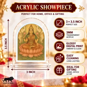 Goddess Lakshmi L Shape Acrylic Showpiece 3 X 3.5 Inch For Home, Office And Car (F176507)