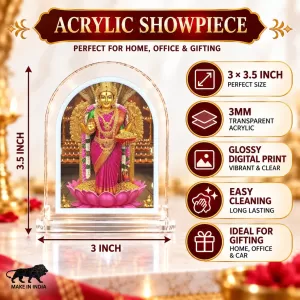 Goddess Lakshmi L Shape Acrylic Showpiece 3 X 3.5 Inch For Home, Office And Car (F176523) Goddess Lakshmi L Shape Acrylic Showpiece 3 X 3.5 Inch For Home, Office And Car (F176523)