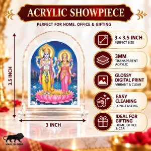 Lakshmi Narayan L Shape Acrylic Showpiece 3 X 3.5 Inch For Home, Office And Car (F176528) Lakshmi Narayan L Shape Acrylic Showpiece 3 X 3.5 Inch For Home, Office And Car (F176528)