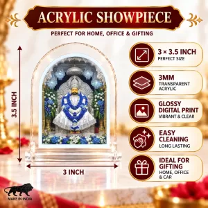 Khatu Shyam L Shape Acrylic Showpiece 3 X 3.5 Inch For Home, Office And Car (F176530) Khatu Shyam L Shape Acrylic Showpiece 3 X 3.5 Inch For Home, Office And Car (F176530)