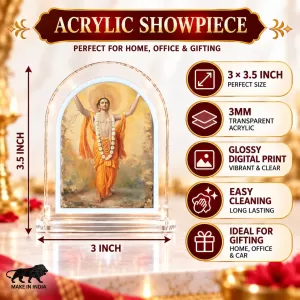 Shree Chaitannya L Shape Acrylic Showpiece 3 X 3.5 Inch For Home, Office And Car (F176531)