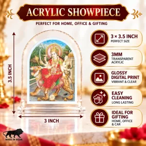 Durga Maa L Shape Acrylic Showpiece 3 X 3.5 Inch For Home, Office And Car (F176534) Durga Maa L Shape Acrylic Showpiece 3 X 3.5 Inch For Home, Office And Car (F176534)