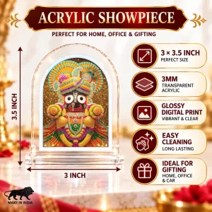 Lord Jagannath L Shape Acrylic Showpiece 3 X 3.5 Inch For Home, Office And Car (F176536)