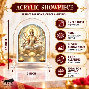 Goddess Mahagauri L Shape Acrylic Showpiece 3 X 3.5 Inch For Home, Office And Car (F176538) Goddess Mahagauri L Shape Acrylic Showpiece 3 X 3.5 Inch For Home, Office And Car (F176538)