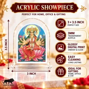 Mata Gayatri L Shape Acrylic Showpiece 3 X 3.5 Inch For Home, Office And Car (F176540) Mata Gayatri L Shape Acrylic Showpiece 3 X 3.5 Inch For Home, Office And Car (F176540)
