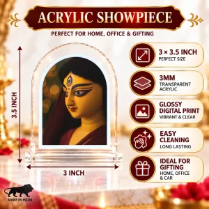 Durga Maa L Shape Acrylic Showpiece 3 X 3.5 Inch For Home, Office And Car (F176543) Durga Maa L Shape Acrylic Showpiece 3 X 3.5 Inch For Home, Office And Car (F176543)