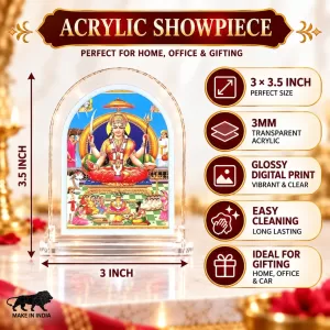 Santoshi Maa L Shape Acrylic Showpiece 3 X 3.5 Inch For Home, Office And Car (F176544) Santoshi Maa L Shape Acrylic Showpiece 3 X 3.5 Inch For Home, Office And Car (F176544)