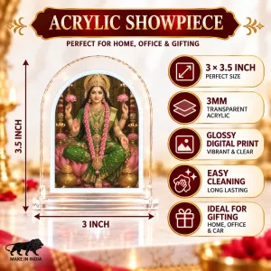 Goddess Lakshmi L Shape Acrylic Showpiece 3 X 3.5 Inch For Home, Office And Car (F176546)