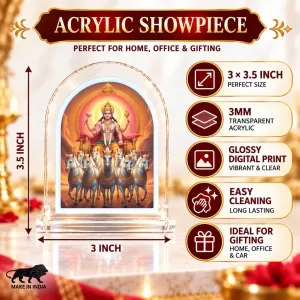 Lord Surya L Shape Acrylic Showpiece 3 X 3.5 Inch For Home, Office And Car (F176550) Lord Surya L Shape Acrylic Showpiece 3 X 3.5 Inch For Home, Office And Car (F176550)