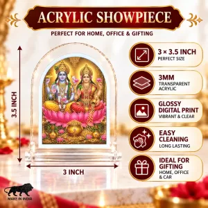 Lakshmi Narayana L Shape Acrylic Showpiece 3 X 3.5 Inch For Home, Office And Car (F176551) Lakshmi Narayana L Shape Acrylic Showpiece 3 X 3.5 Inch For Home, Office And Car (F176551)