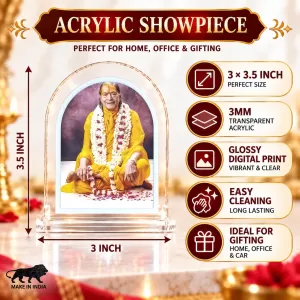Gagadguru Kripalu Maharaj L Shape Acrylic Showpiece 3 X 3.5 Inch For Home, Office And Car (F176553) Gagadguru Kripalu Maharaj L Shape Acrylic Showpiece 3 X 3.5 Inch For Home, Office And Car (F176553)