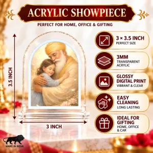 Guru Nanak Ji L Shape Acrylic Showpiece 3 X 3.5 Inch For Home, Office And Car (F176556) Guru Nanak Ji L Shape Acrylic Showpiece 3 X 3.5 Inch For Home, Office And Car (F176556)