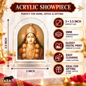 Maa Durga L Shape Acrylic Showpiece 3 X 3.5 Inch For Home, Office And Car (F176560) Maa Durga L Shape Acrylic Showpiece 3 X 3.5 Inch For Home, Office And Car (F176560)
