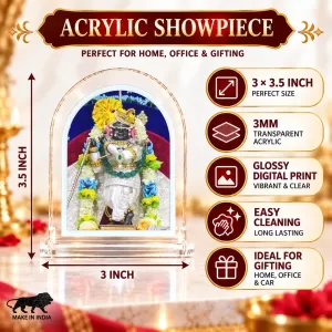 Lord Krishna L Shape Acrylic Showpiece 3 X 3.5 Inch For Home, Office And Car (F176563)