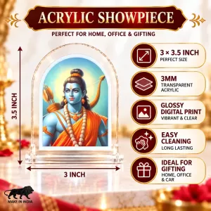 Lord Rama L Shape Acrylic Showpiece 3 X 3.5 Inch For Home, Office And Car (F176567) Lord Rama L Shape Acrylic Showpiece 3 X 3.5 Inch For Home, Office And Car (F176567)