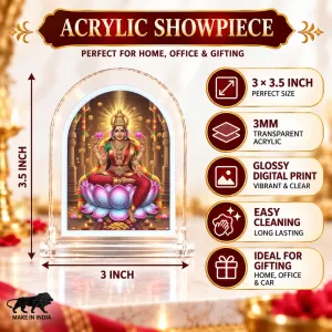 Maha Lakshmi L Shape Acrylic Showpiece 3 X 3.5 Inch For Home, Office And Car (F176571) Maha Lakshmi L Shape Acrylic Showpiece 3 X 3.5 Inch For Home, Office And Car (F176571)