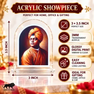 Swami Vivekananda L Shape Acrylic Showpiece 3 X 3.5 Inch For Home, Office And Car (F176574) Swami Vivekananda L Shape Acrylic Showpiece 3 X 3.5 Inch For Home, Office And Car (F176574)