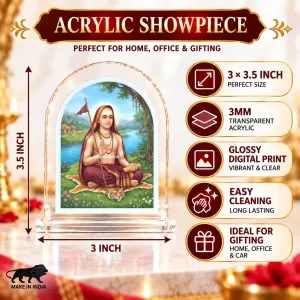 Adi Guru Shankaracharya L Shape Acrylic Showpiece 3 X 3.5 Inch For Home, Office And Car (F176584) Adi Guru Shankaracharya L Shape Acrylic Showpiece 3 X 3.5 Inch For Home, Office And Car (F176584)