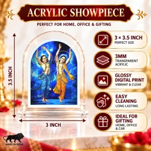 Shree Chaitannya L Shape Acrylic Showpiece 3 X 3.5 Inch For Home, Office And Car (F176590)