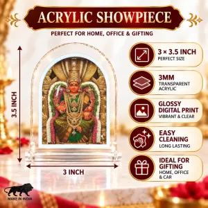 Samayapuram Mariyamman L Shape Acrylic Showpiece 3 X 3.5 Inch For Home, Office And Car (F176593) Samayapuram Mariyamman L Shape Acrylic Showpiece 3 X 3.5 Inch For Home, Office And Car (F176593)