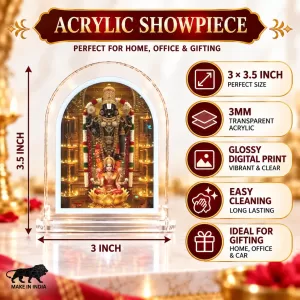 Lord Venkatswar L Shape Acrylic Showpiece 3 X 3.5 Inch For Home, Office And Car (F176601)