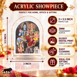 Lord Shiv Parvati L Shape Acrylic Showpiece 3 X 3.5 Inch For Home, Office And Car (F176603) Lord Shiv Parvati L Shape Acrylic Showpiece 3 X 3.5 Inch For Home, Office And Car (F176603)
