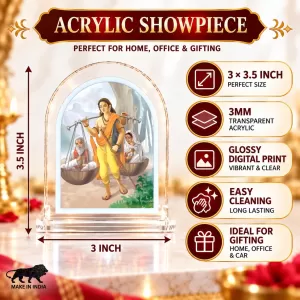 Shravan Kumar L Shape Acrylic Showpiece 3 X 3.5 Inch For Home, Office And Car (F176605)