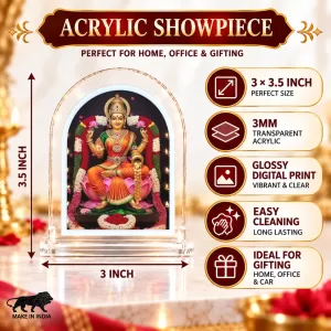 Goddess Lakshmi L Shape Acrylic Showpiece 3 X 3.5 Inch For Home, Office And Car (F176618) Goddess Lakshmi L Shape Acrylic Showpiece 3 X 3.5 Inch For Home, Office And Car (F176618)