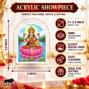 Goddess Lakshmi L Shape Acrylic Showpiece 3 X 3.5 Inch For Home, Office And Car (F176634) Goddess Lakshmi L Shape Acrylic Showpiece 3 X 3.5 Inch For Home, Office And Car (F176634)