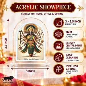 Maha Varahi Amman L Shape Acrylic Showpiece 3 X 3.5 Inch For Home, Office And Car (F176637)