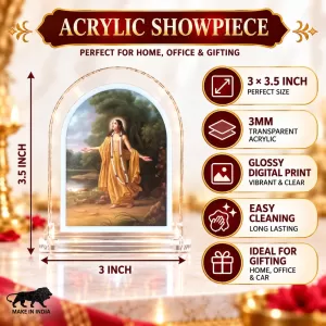 Chait L Shape Acrylic Showpiece 3 X 3.5 Inch For Home, Office And Car (F176644)
