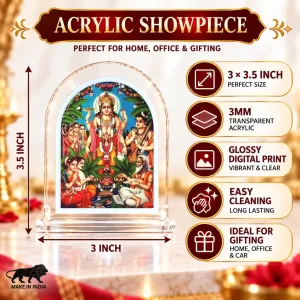 Lord Sattyanarayn L Shape Acrylic Showpiece 3 X 3.5 Inch For Home, Office And Car (F176645) Lord Sattyanarayn L Shape Acrylic Showpiece 3 X 3.5 Inch For Home, Office And Car (F176645)