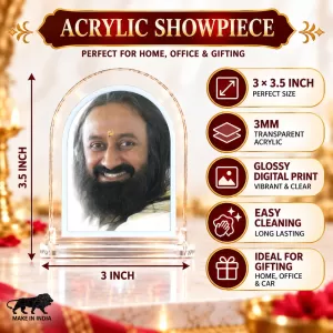 Sri Sri Ravi Shankar L Shape Acrylic Showpiece 3 X 3.5 Inch For Home, Office And Car (F176654) Sri Sri Ravi Shankar L Shape Acrylic Showpiece 3 X 3.5 Inch For Home, Office And Car (F176654)