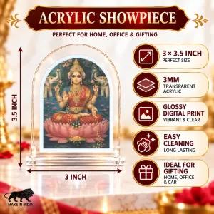 Goddess Lakshmi L Shape Acrylic Showpiece 3 X 3.5 Inch For Home, Office And Car (F176658) Goddess Lakshmi L Shape Acrylic Showpiece 3 X 3.5 Inch For Home, Office And Car (F176658)