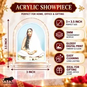 Sarada Devi L Shape Acrylic Showpiece 3 X 3.5 Inch For Home, Office And Car (F176666)