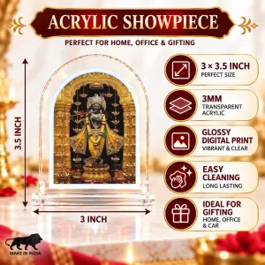 Lord Krishna L Shape Acrylic Showpiece 3 X 3.5 Inch For Home, Office And Car (F176695)