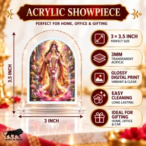 Mahalakshmi L Shape Acrylic Showpiece 3 X 3.5 Inch For Home, Office And Car (F176712) Mahalakshmi L Shape Acrylic Showpiece 3 X 3.5 Inch For Home, Office And Car (F176712)