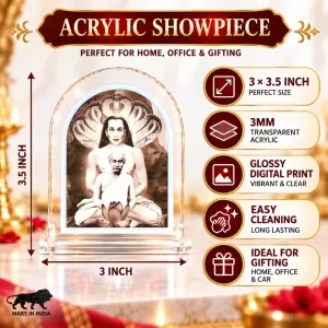 Mahaavatar Babaji L Shape Acrylic Showpiece 3 X 3.5 Inch For Home, Office And Car (F176717) Mahaavatar Babaji L Shape Acrylic Showpiece 3 X 3.5 Inch For Home, Office And Car (F176717)