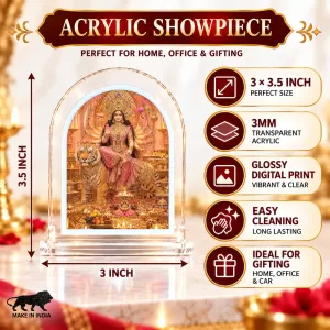 Durga Maa L Shape Acrylic Showpiece 3 X 3.5 Inch For Home, Office And Car (F176720) Durga Maa L Shape Acrylic Showpiece 3 X 3.5 Inch For Home, Office And Car (F176720)