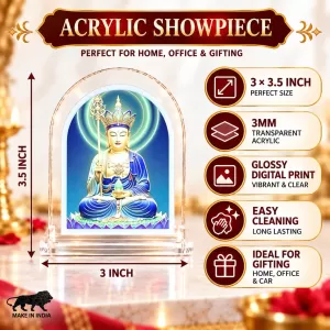 Avalokiteshvara L Shape Acrylic Showpiece 3 X 3.5 Inch For Home, Office And Car (F176722) Avalokiteshvara L Shape Acrylic Showpiece 3 X 3.5 Inch For Home, Office And Car (F176722)