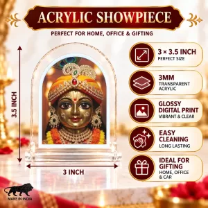 Lord Krishna L Shape Acrylic Showpiece 3 X 3.5 Inch For Home, Office And Car (F176729)