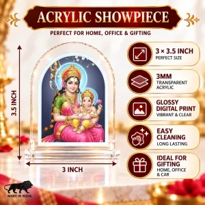 Maa Durga L Shape Acrylic Showpiece 3 X 3.5 Inch For Home, Office And Car (F176730) Maa Durga L Shape Acrylic Showpiece 3 X 3.5 Inch For Home, Office And Car (F176730)