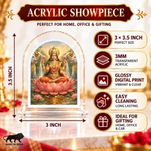 Goddess Lakshmi L Shape Acrylic Showpiece 3 X 3.5 Inch For Home, Office And Car (F176740) Goddess Lakshmi L Shape Acrylic Showpiece 3 X 3.5 Inch For Home, Office And Car (F176740)