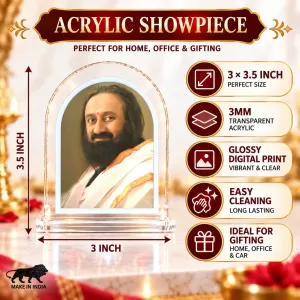 Sri Sri Ravi Shankar L Shape Acrylic Showpiece 3 X 3.5 Inch For Home, Office And Car (F176748) Sri Sri Ravi Shankar L Shape Acrylic Showpiece 3 X 3.5 Inch For Home, Office And Car (F176748)