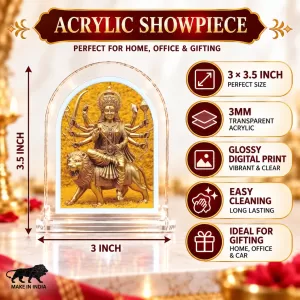 Durga Maa L Shape Acrylic Showpiece 3 X 3.5 Inch For Home, Office And Car (F176752) Durga Maa L Shape Acrylic Showpiece 3 X 3.5 Inch For Home, Office And Car (F176752)